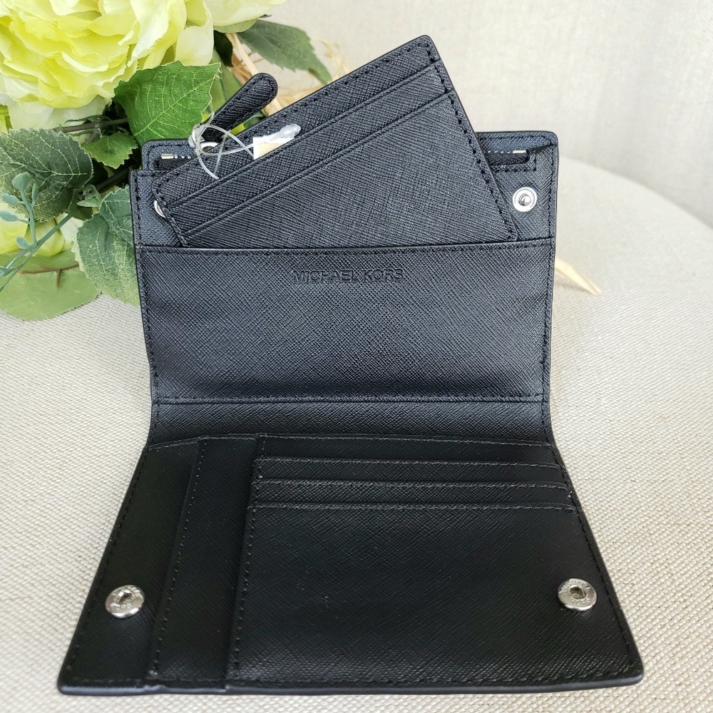 NWT Michael Kors Card Case Carryall Wallet Black - Picture 4 of 8